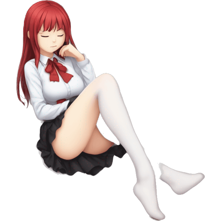 full body short skirt tights sleeping Rias Gremory anime style art emoji