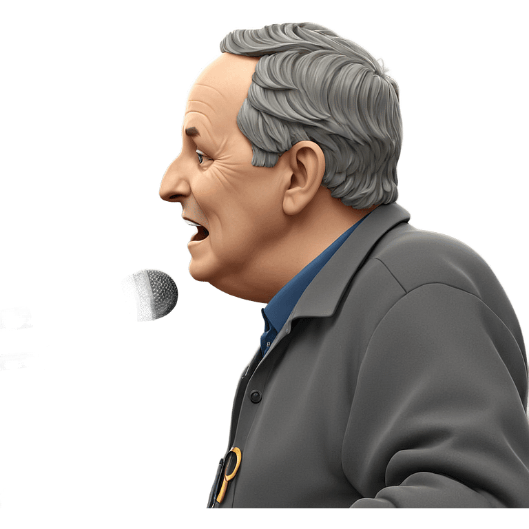 singing old man with microphone emoji