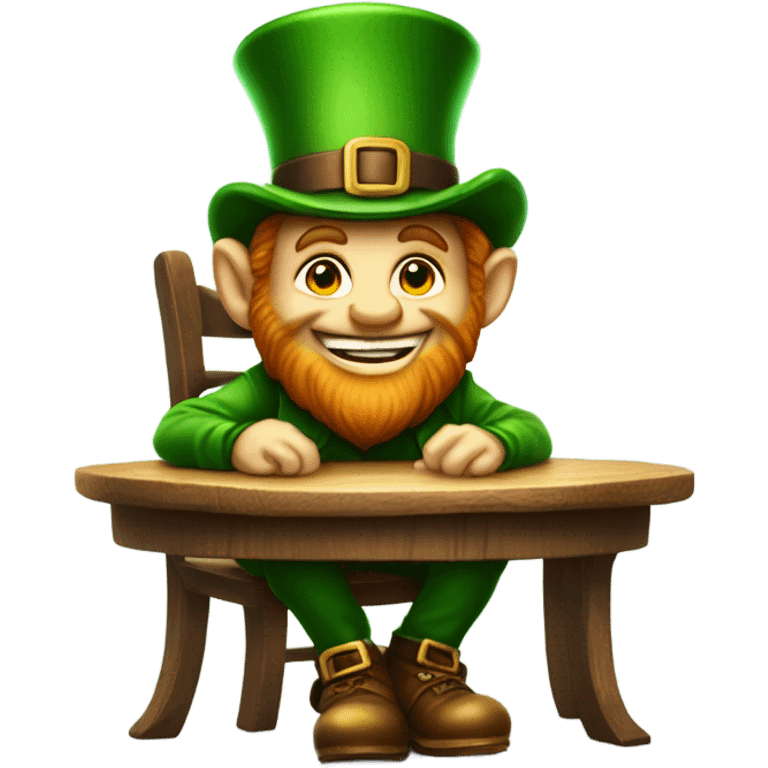 Leprechaun eating an acorn emoji