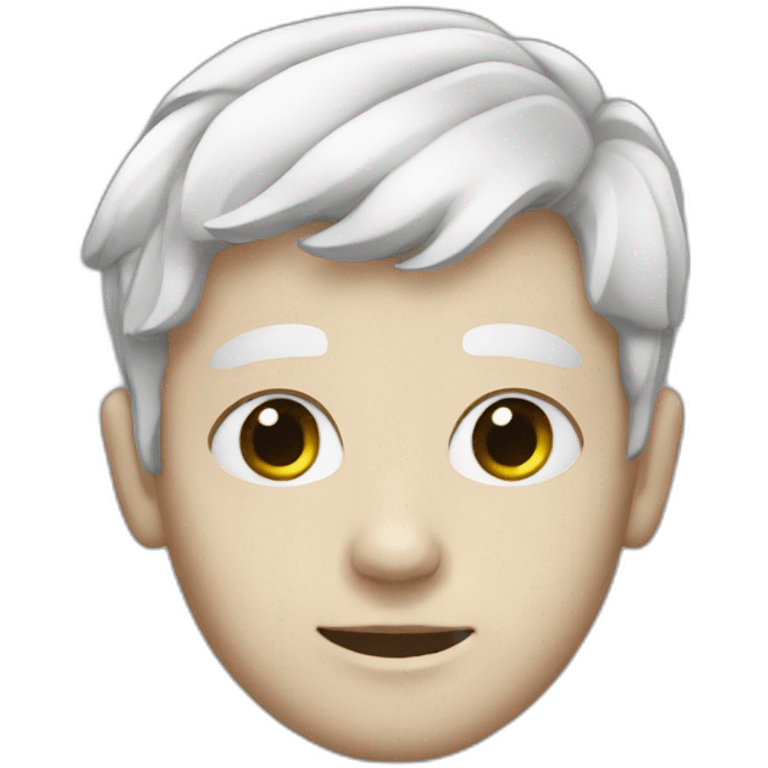 boy white face black hair emoji