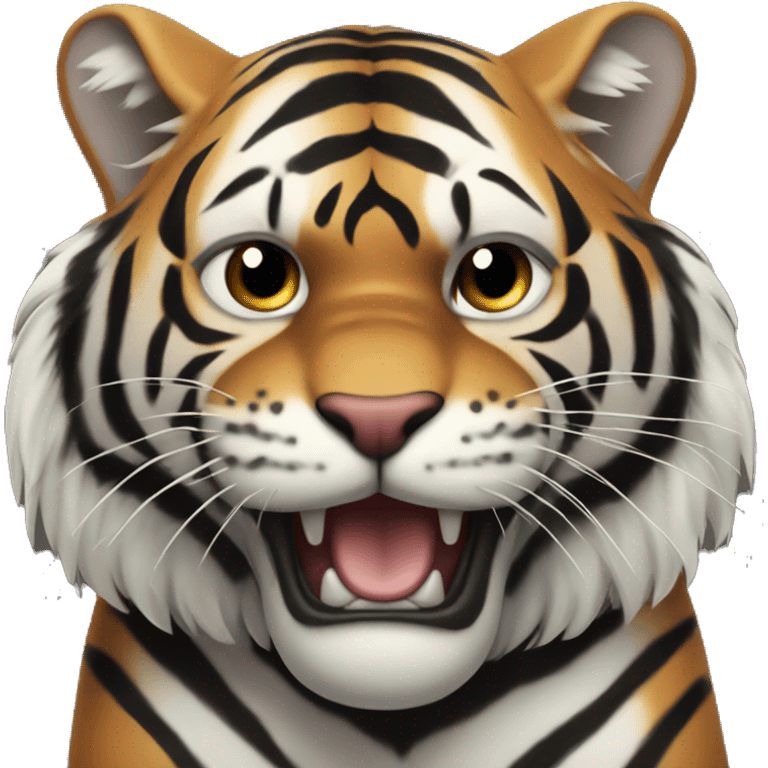 extremily black skin tiger with white stripes emoji