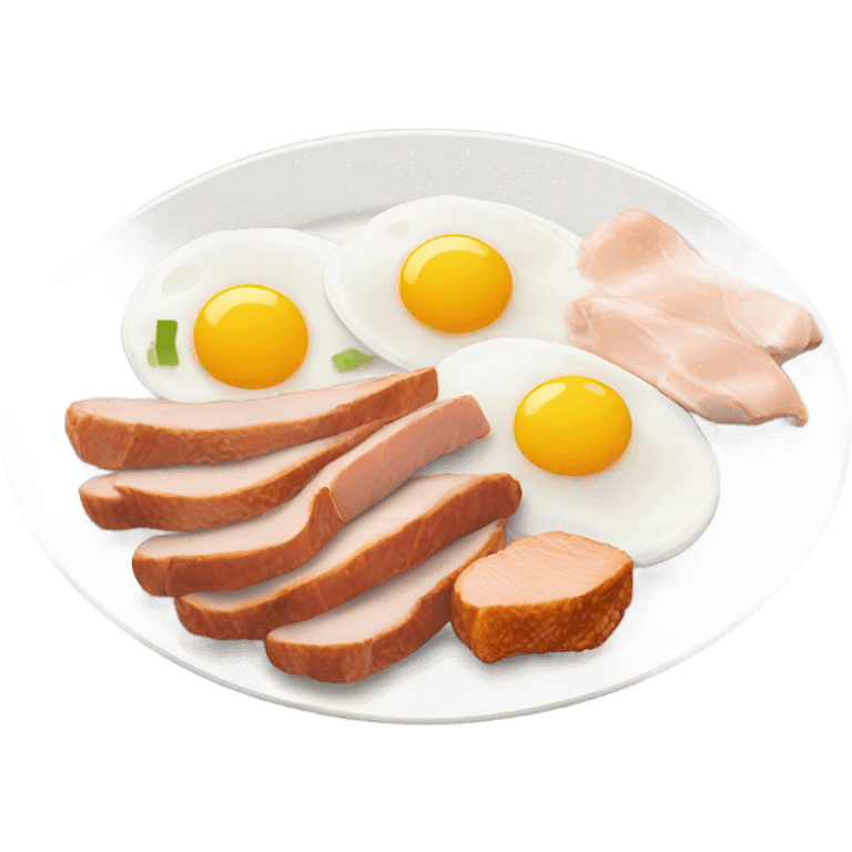 Eggs and chicken meat plate emoji