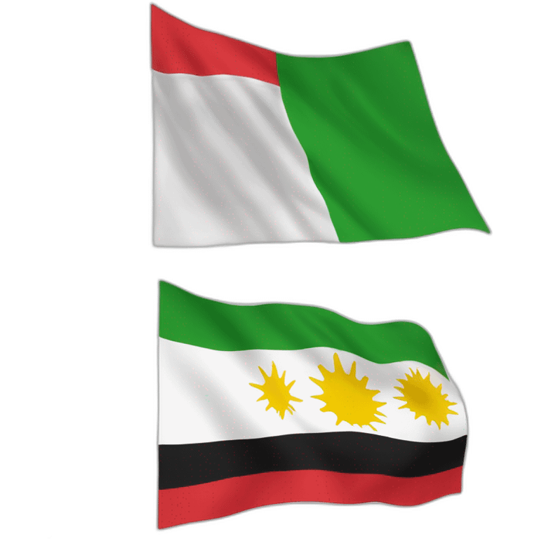 The flag of Iraqi Kurdistan is three colors and the top is red, the middle white, and the bottom is green. emoji