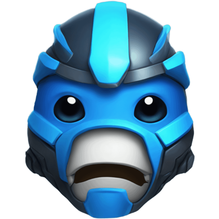 Blue Protogen with tinted visor smiling  emoji