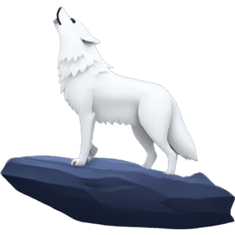 white wolf howling at the moon emoji