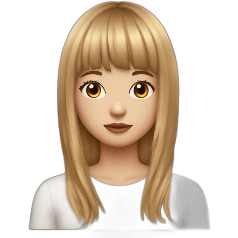 Lalisa avec les cheveux brun et un queue de cheval emoji