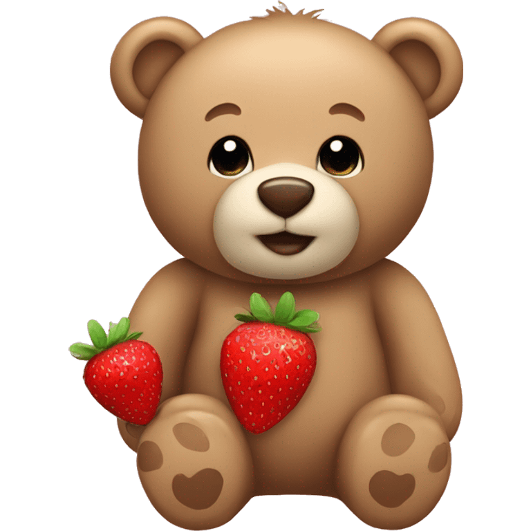 teddy bear with strawberries emoji