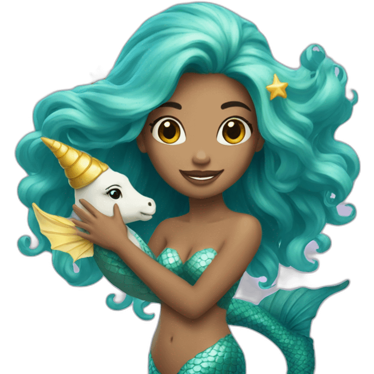 À mermaid with on a unicorn  emoji