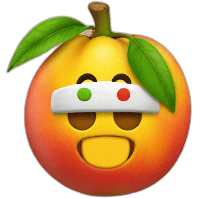 Mario is face on a mango emoji