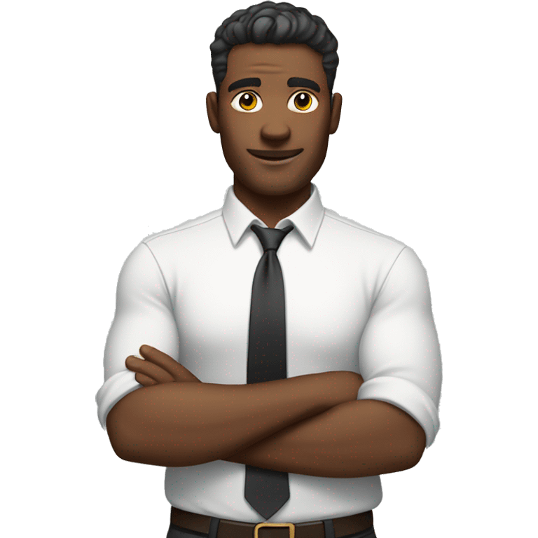 confident man in white shirt emoji