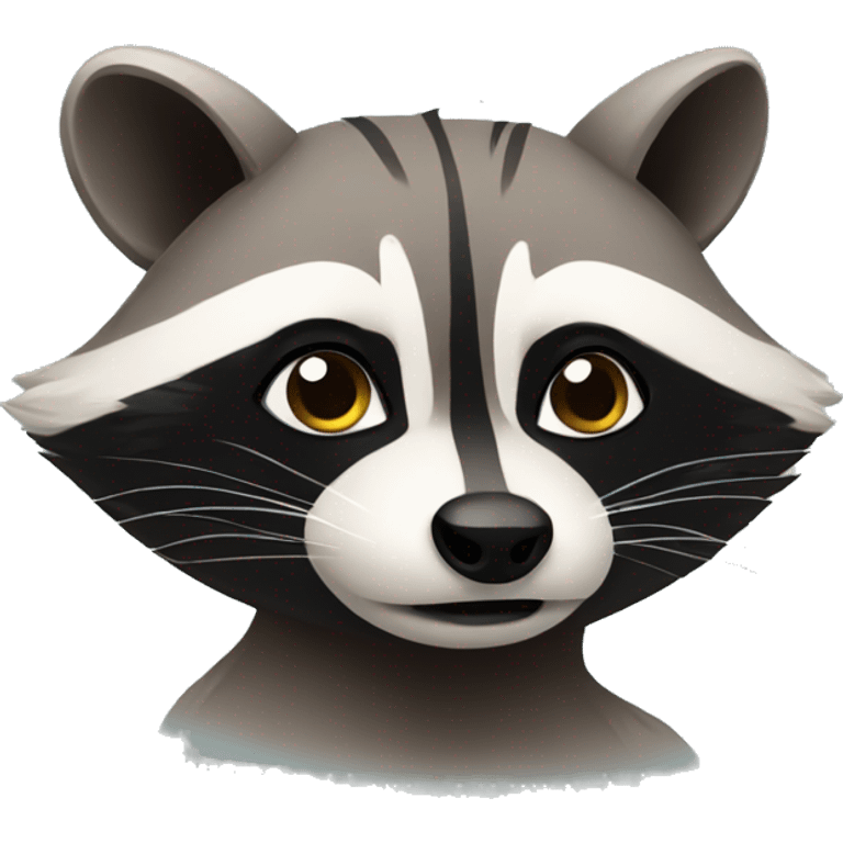 Raccoon giving skeptical look emoji