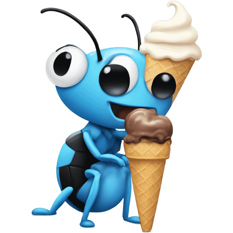 An ant eating ice cream  emoji