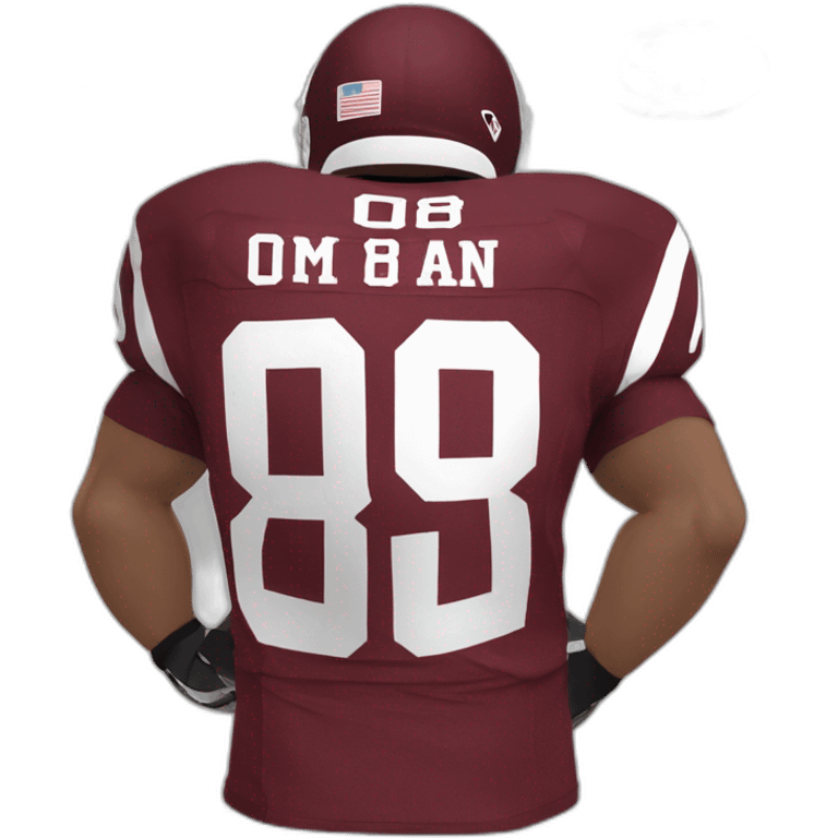 Football player with maroon jersey number 88 with the school name H-SC white skin emoji