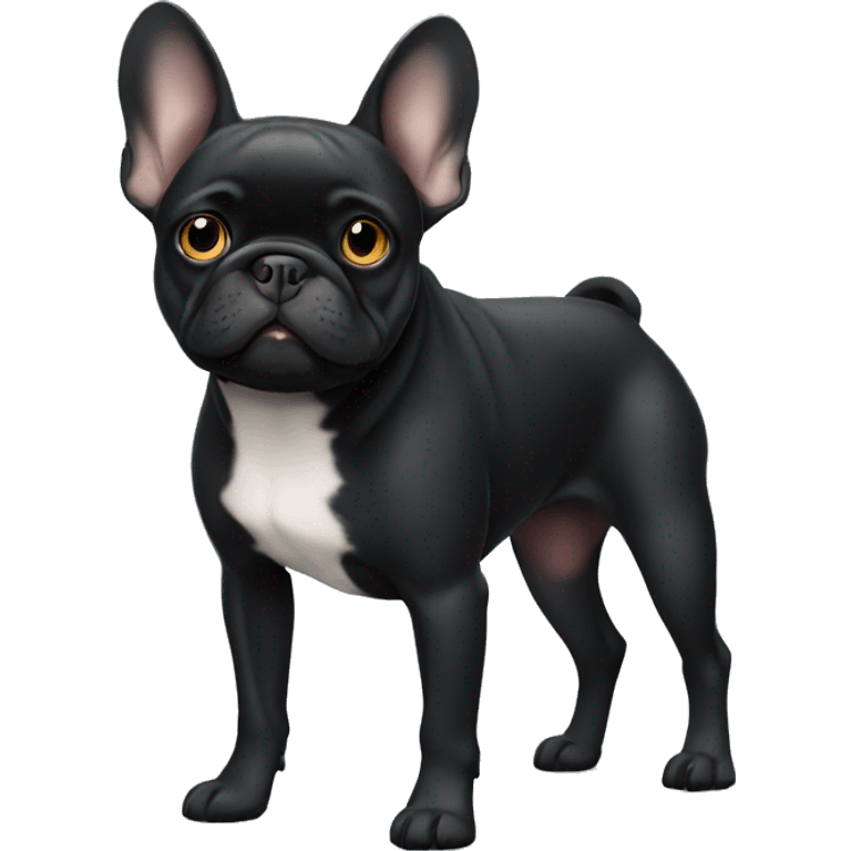 Black Frenchie standing emoji