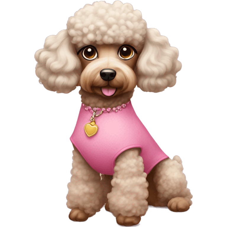 poodle wearing pink dress emoji