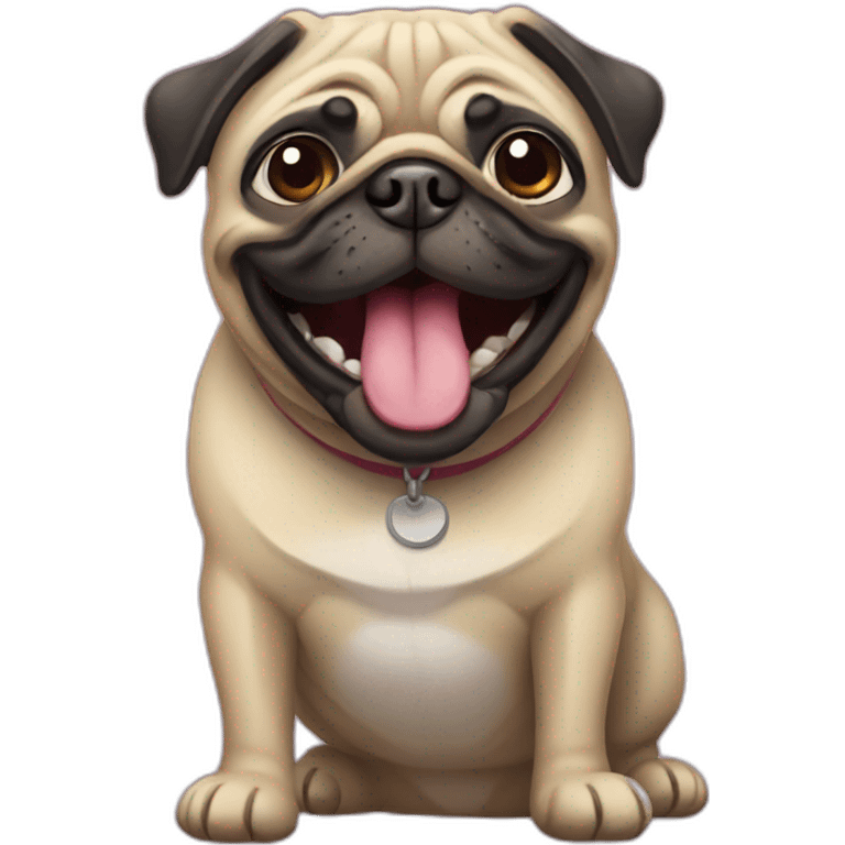 Happy senior Pug emoji