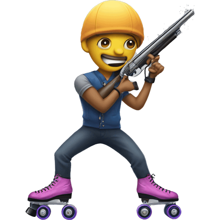 Shotgun on roller skates  emoji