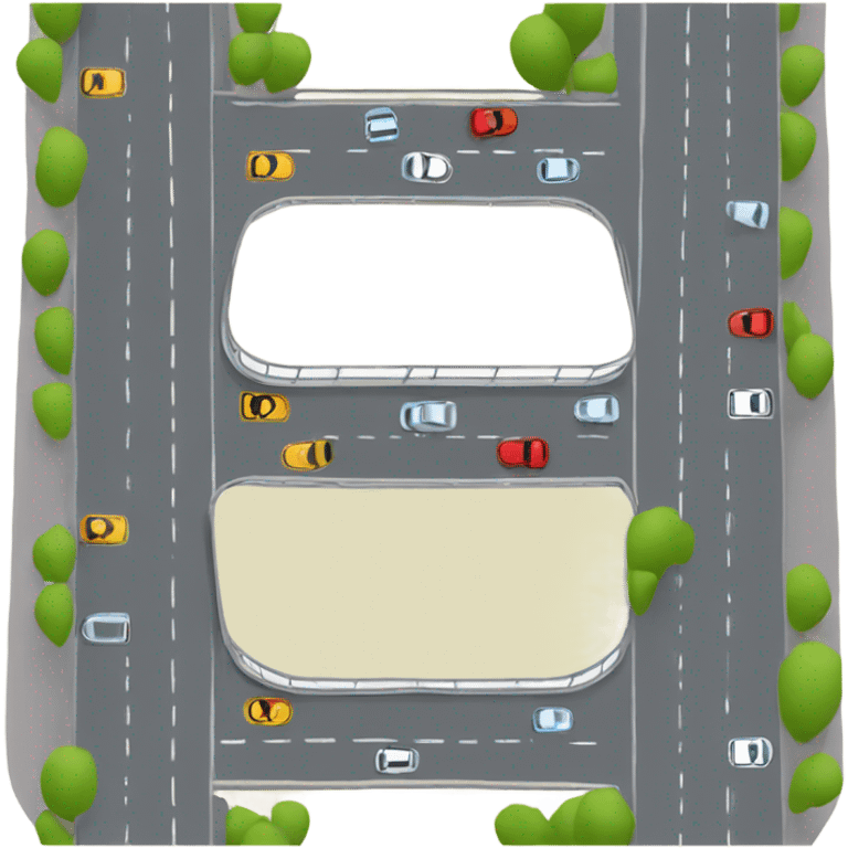 two crossing highways with 90% angle emoji