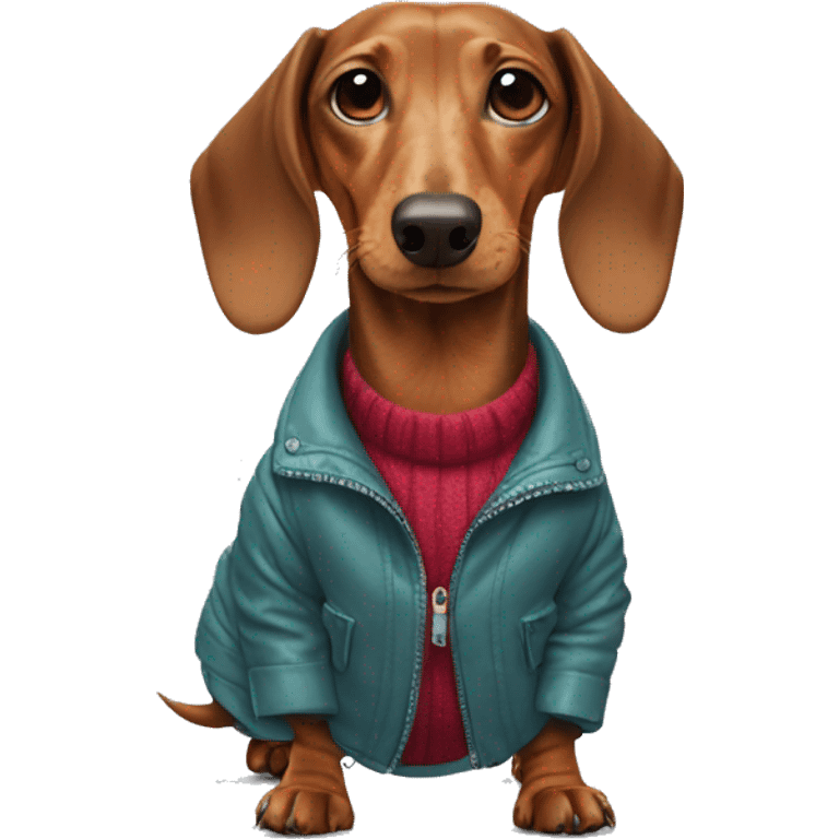 dachshund in a jacket emoji