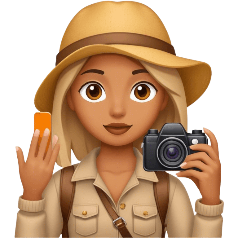 A girl who travels and takes pictures emoji