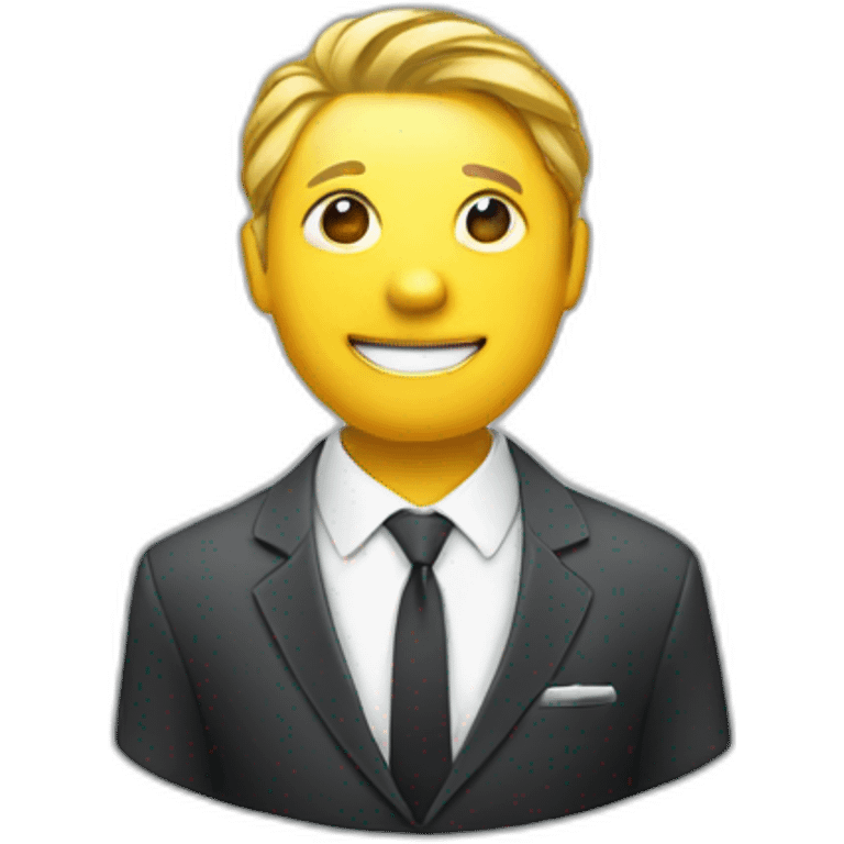 a coin wearing a suit emoji