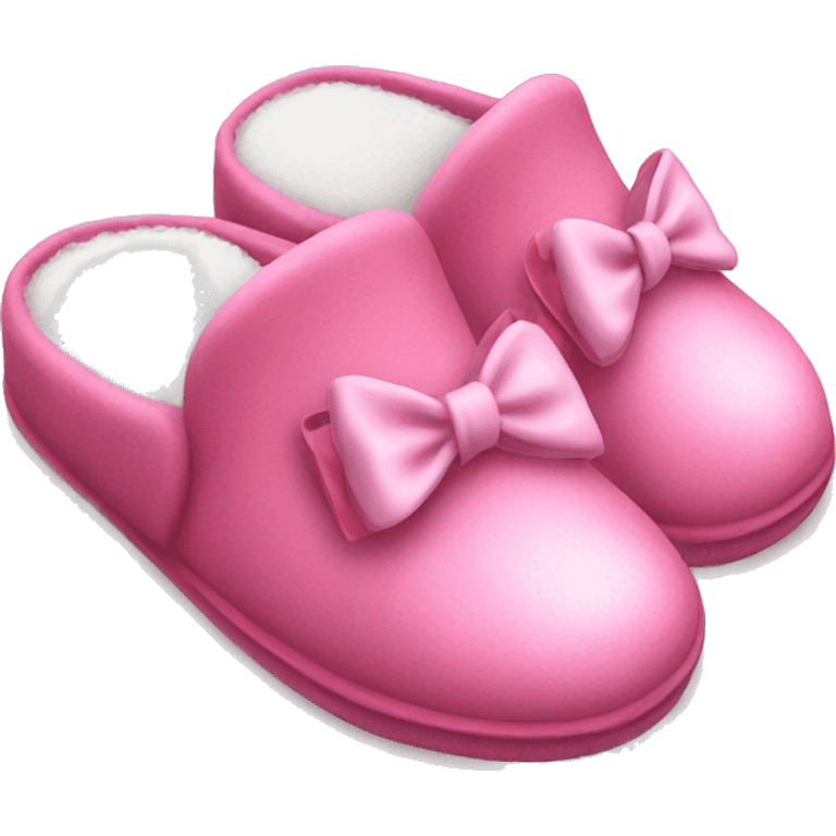 Aesthetic pink slippers with a bow  emoji