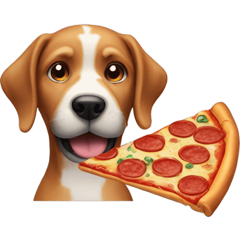 Dog eating pizza  emoji