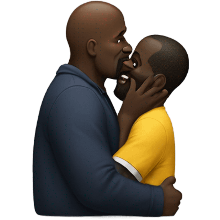 shaq kissing man emoji