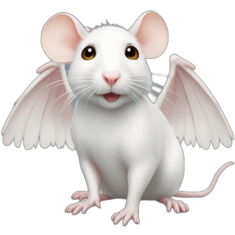 White rat with wings emoji