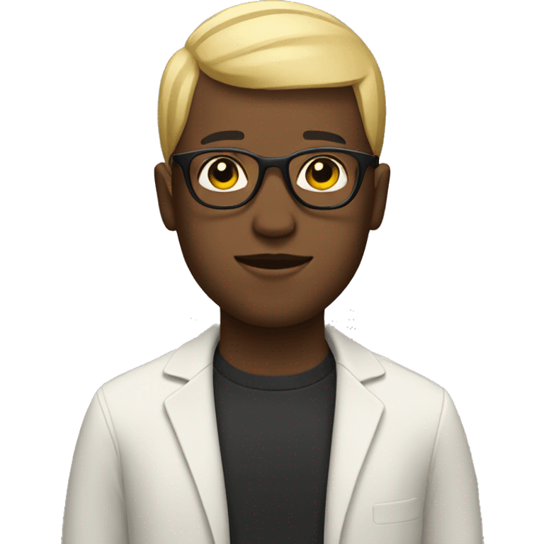 BLACK MAN WITH A BLONDE BOWLCUT AND gLASSES emoji