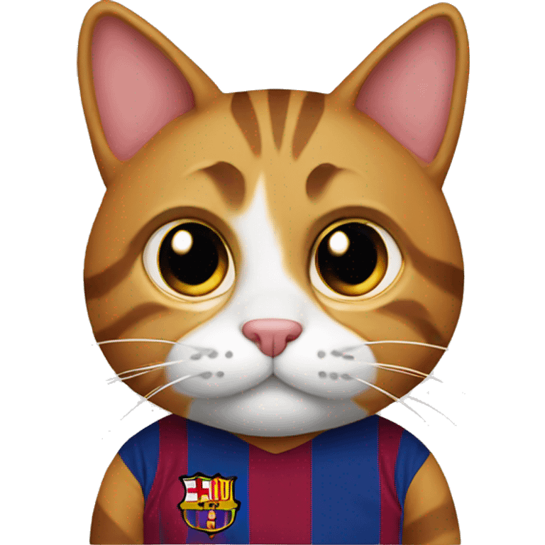 cat wearing barcelona jersey emoji