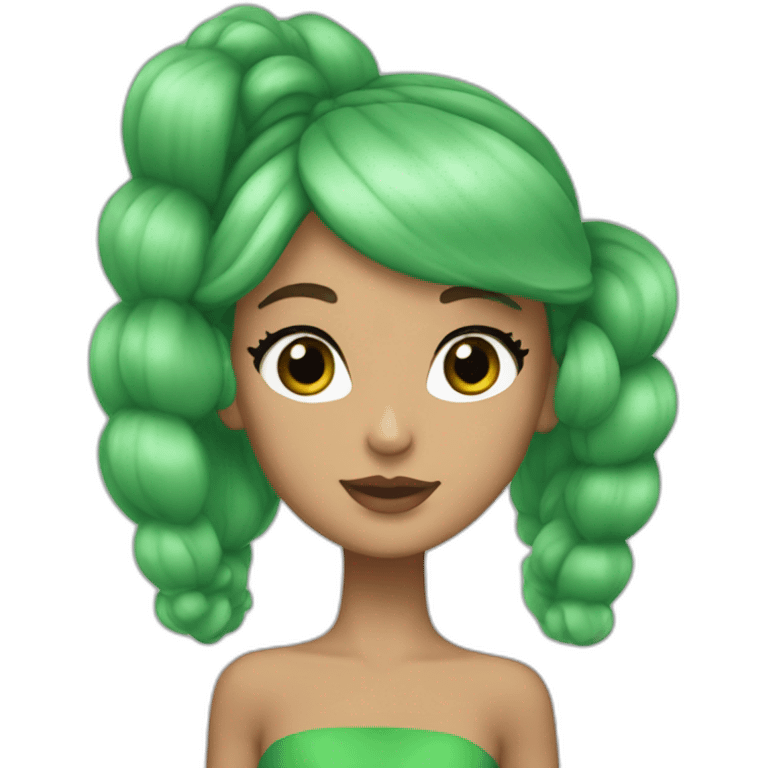 ariana grande in green puffy dress emoji