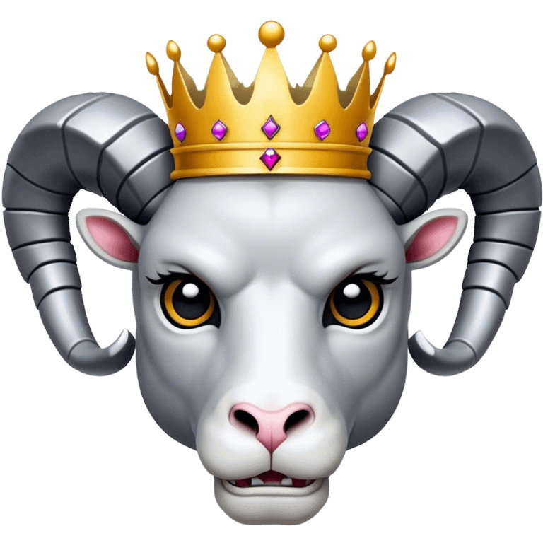 A terminator style Ram head in the  w/ a crown emoji