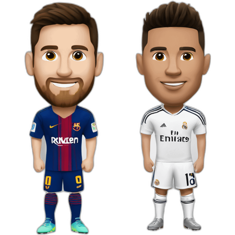 Messi et ronaldo avec le maillot du real madrid emoji