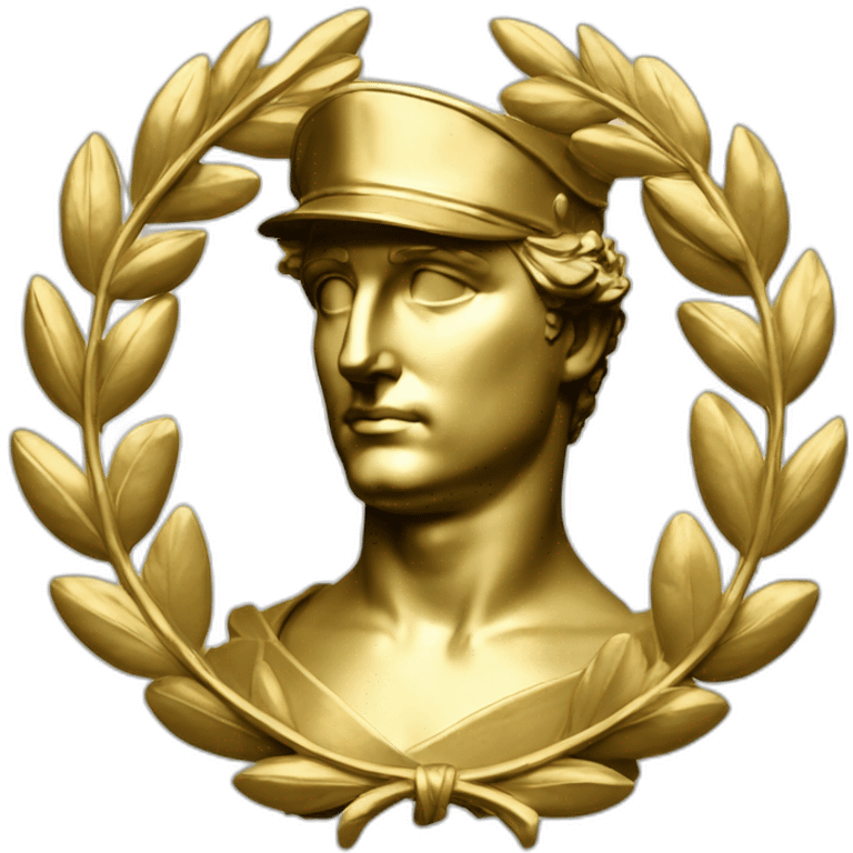 Laurel wreath napoleon golden statue emoji