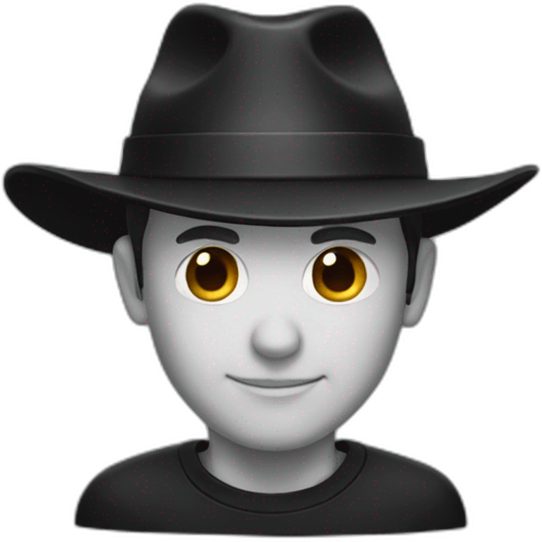 paint man in black hat emoji