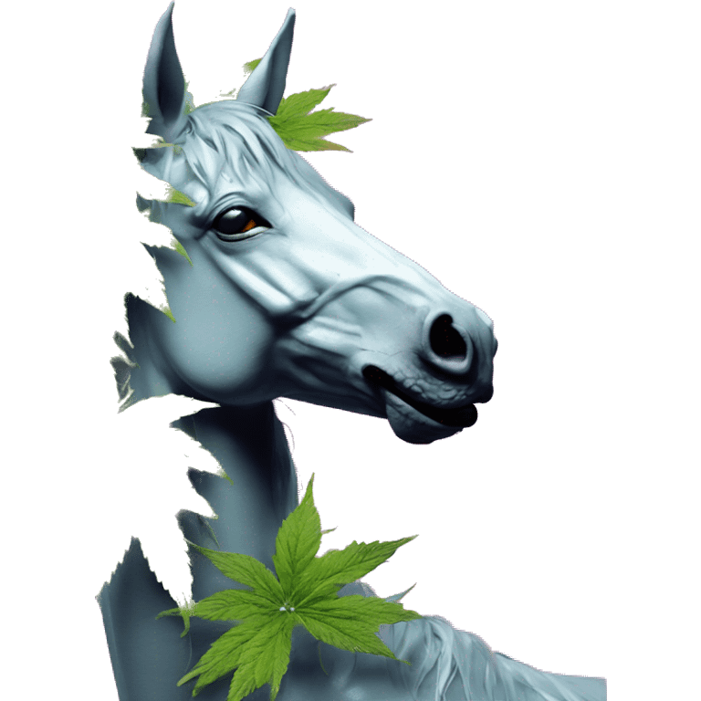 420 .Zombie_ Vaporwave black holographic oilslick zombie unicorn smoking yellow caution tape hemp leaves Pegasus hemp plants emoji