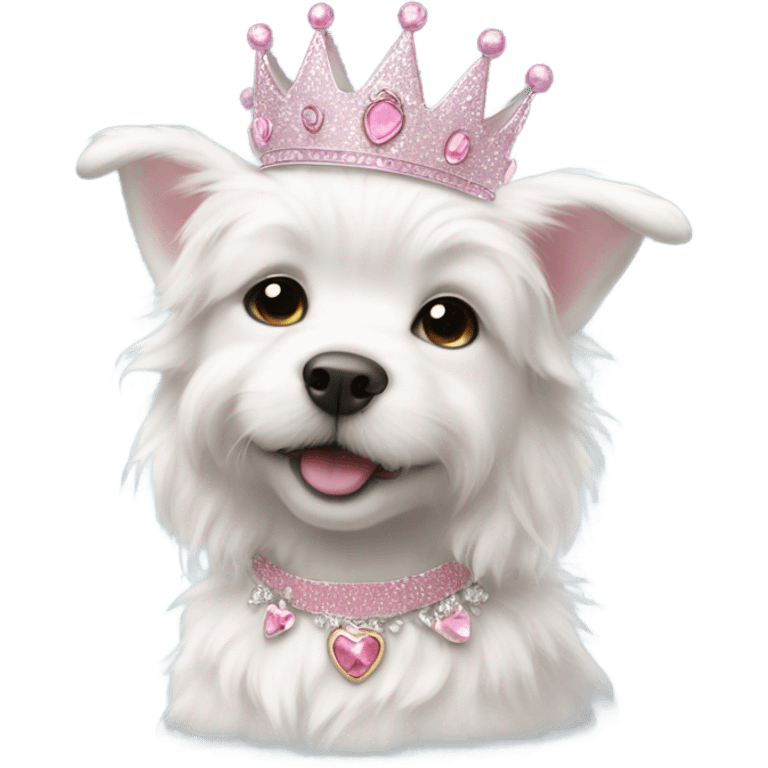 A white puppy princess emoji