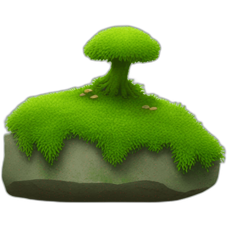 moss on the rock emoji