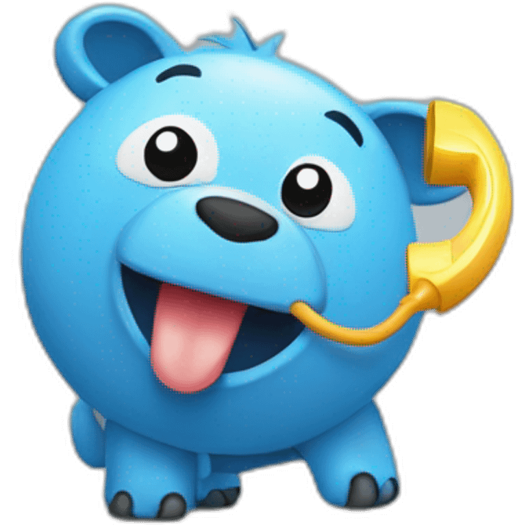 un cochone qui joue au telephone emoji