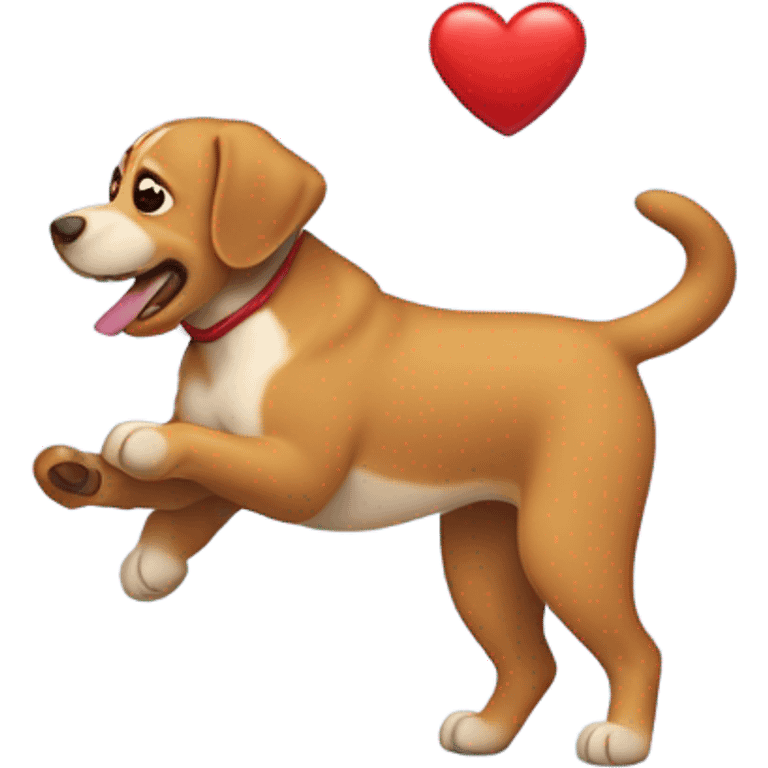 Un perro lanzando corazones subido en un cohete  emoji