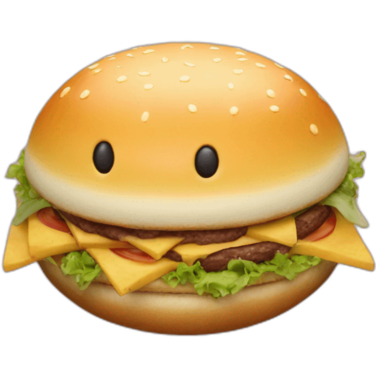 Saturn made of burger emoji