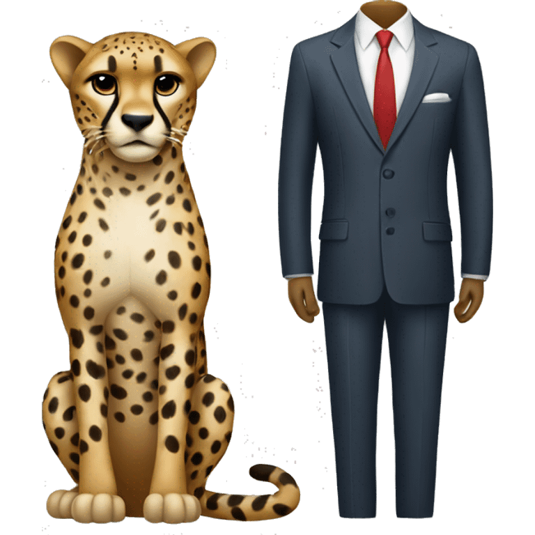 A cheetah in a classic suit emoji