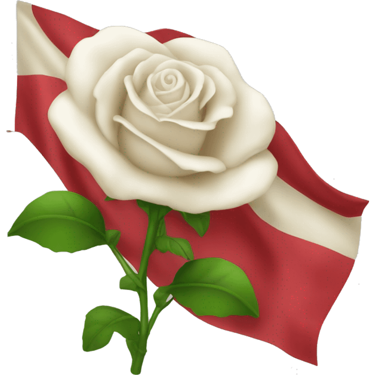 emoji white flag with red rose on the center emoji