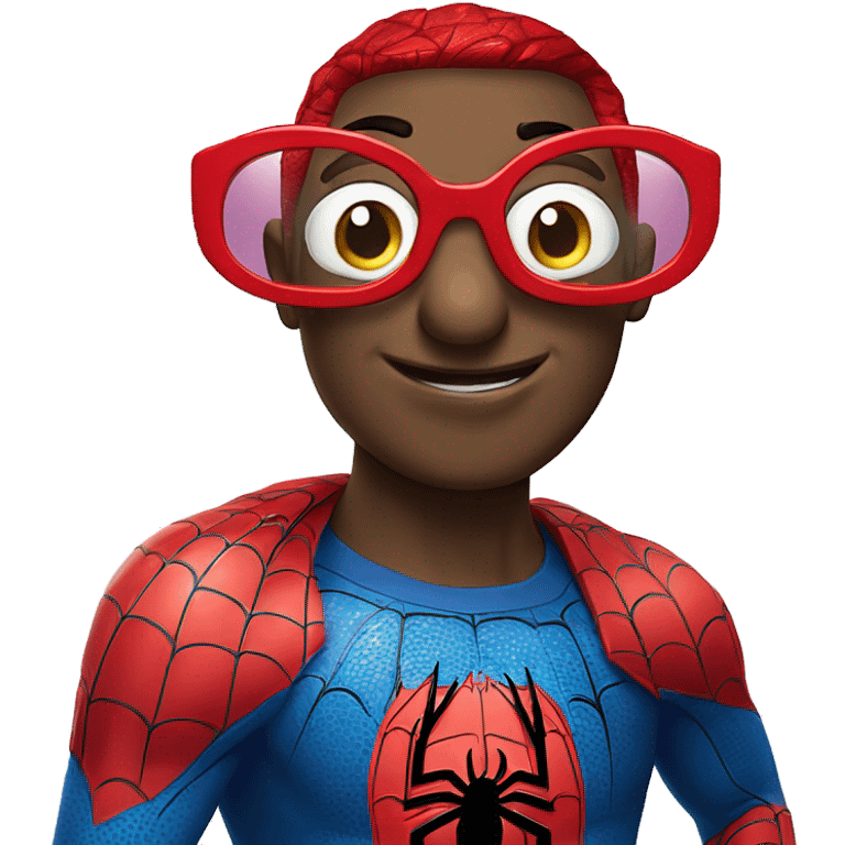 Spider-Man with peppa pig glasses emoji