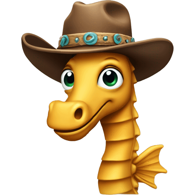 A sea horse wearing a cowboy hat emoji