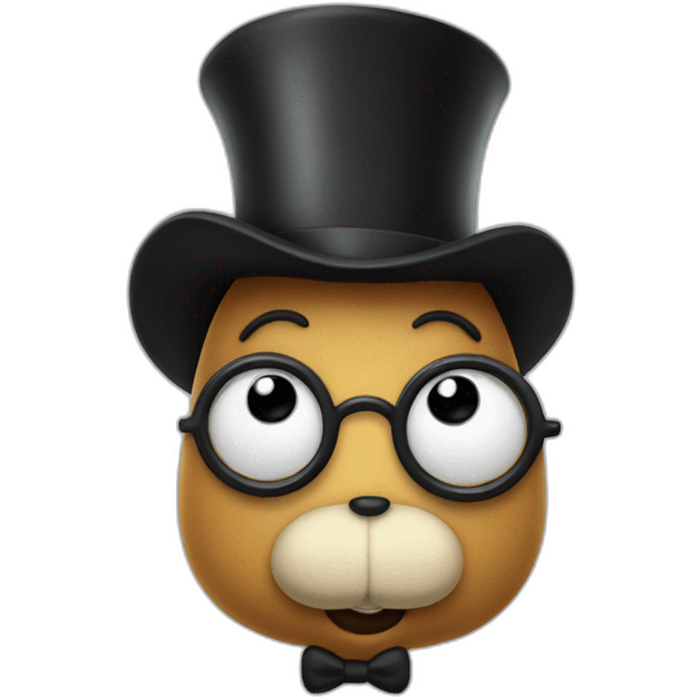  Cartoon peanut wearing a top hat and a monocle emoji