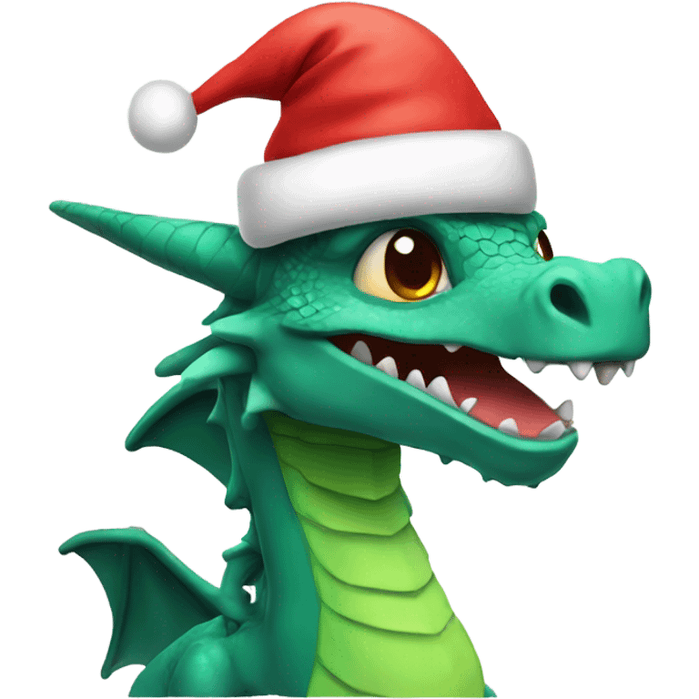 Dragon with Santa hat emoji