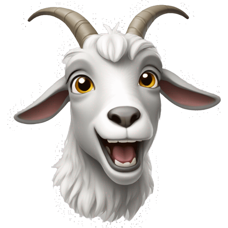 grey and white goat growling emoji