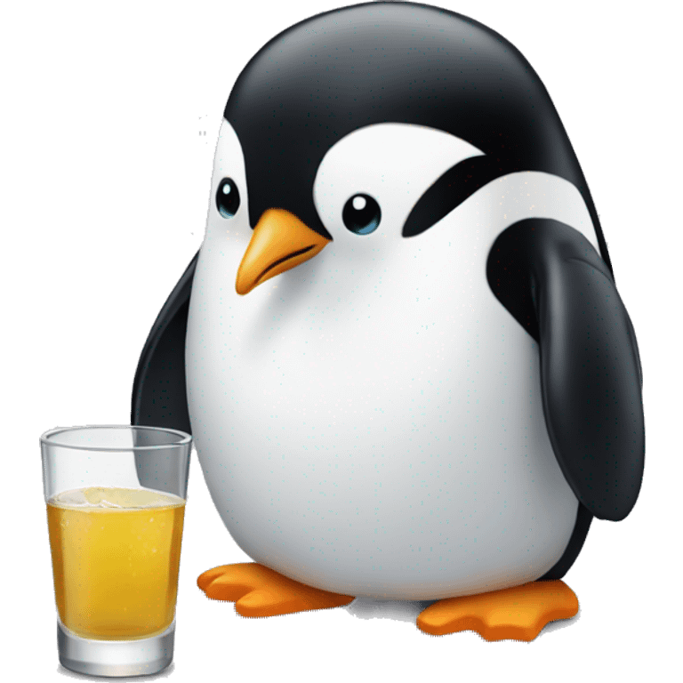 Penguin drinking tequila emoji